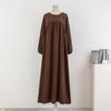 Muslimisches Übergrößenkleid Lässig für Damen Lang Maxi Mode mit Taschen Einfarbig Langarm Vestidoes Herbst Frühling 50-100kg Locker Robenkleider