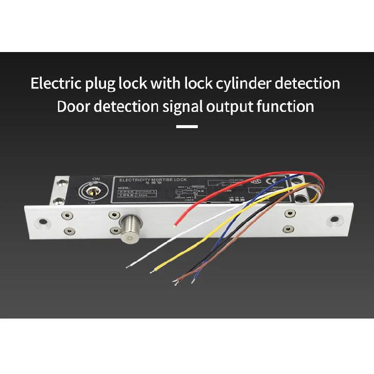 DC 12V Fail Secure Electric Drop Bolt Lock Cylinder Deadbolt Lock With Key Door Contact Output for Home Access Control System