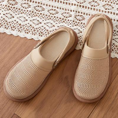 Damen Sommer Hausschuhe, Atmungsaktive Baumwolle und Leinen Slipper, Künstlerische Outdoor Halbschuhe, Bequeme Schuhe für Damen