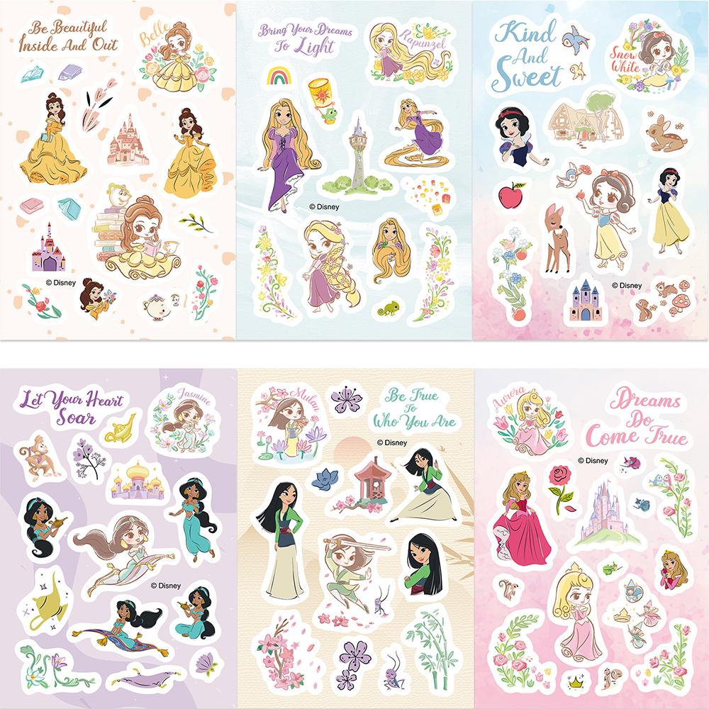 816Sheets Disney Princess Series Puzzle Stickers Cute Snow White Rapunzel Diy Assemble Jigsaw Decals For Suitcase Guitar Laptop