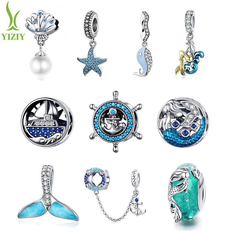 Ocean Charm S925 Sterling Silver Beads Fashion Diy Jewelry Silver Accessories