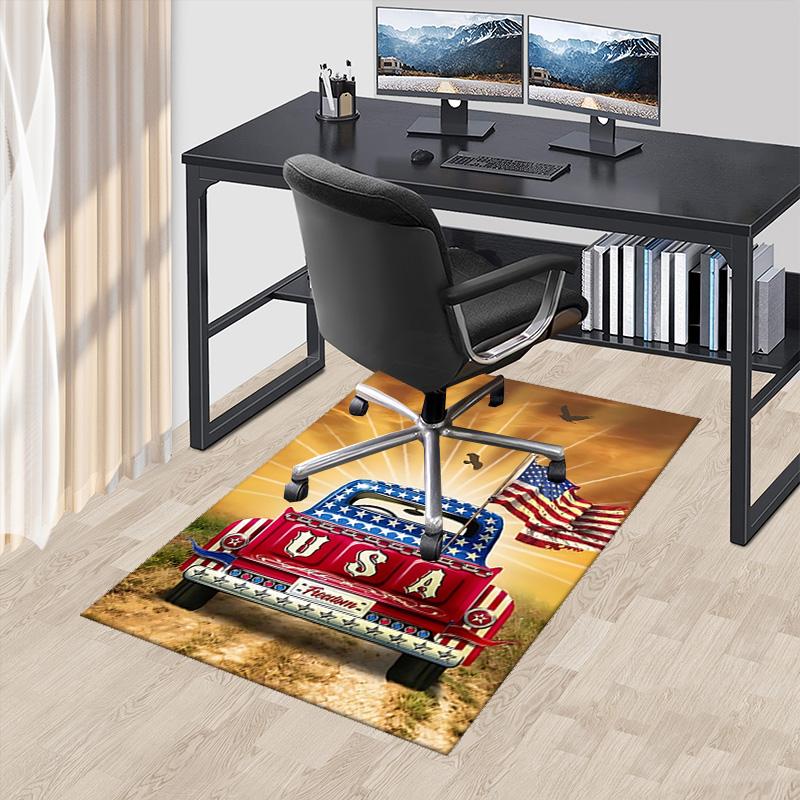 1pc Usa Freedom Truck Carpet Rug for Bedroom Living Room Decor Sofa Home Game Area Rug Non-slip Floor Mat. D7220199
