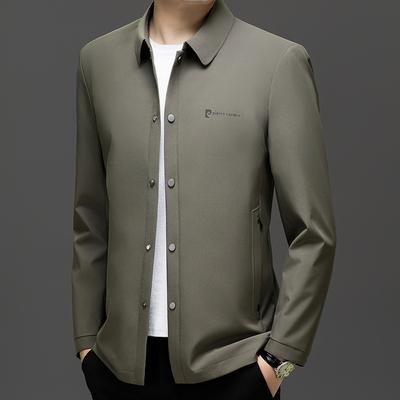 New Spring and Autumn Lapel Jacket Middle-aged and Elderly Men's Business Casual Jacket Men's Dad's Top