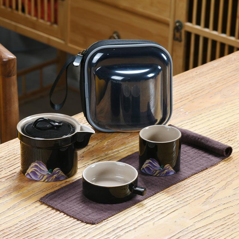 

Ceramic Quick Cup Set, Creative Portable Bag, Travel Tea Set