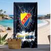 Djurgårdens IF Personalized Printed Beach Towel Soccer Logo Support Custom Name Text Absorbent Towel For Sport Travel Special Gift