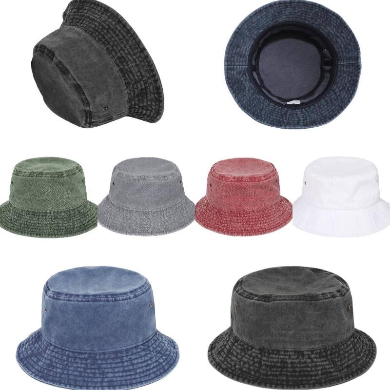 Vintage Cotton Bucket Hat For Men And Women With Large Brim