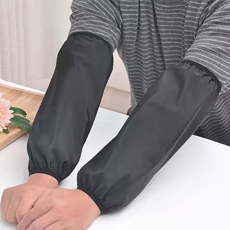 1 Pair of Extended Waterproof Sleeves, Oil-Resistant Black Arm Covers for Work & Life, Stain-Proof Protection