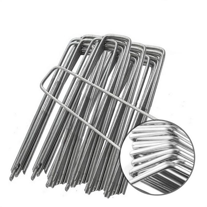 Heavy Duty Anti Rust Stakes U-shaped Weed Barrier Fabrics Stake Landscape Pins