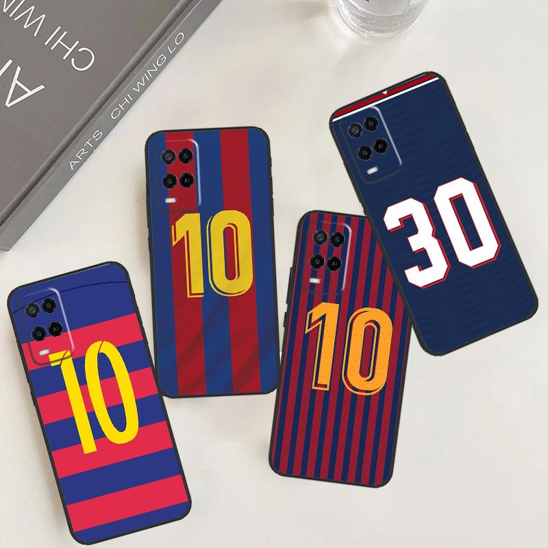 FootBall Number 10 7 For OPPO A78 A98 A58 A5 A9 A53 A17 A57 A77 A16 A76 A96 A54S A74 A94 A15 A52 A72 A93 Case