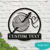 Unique Crochet Inspired Metal Wall Decor Craft Room Art Modern Sewing Lover Gift