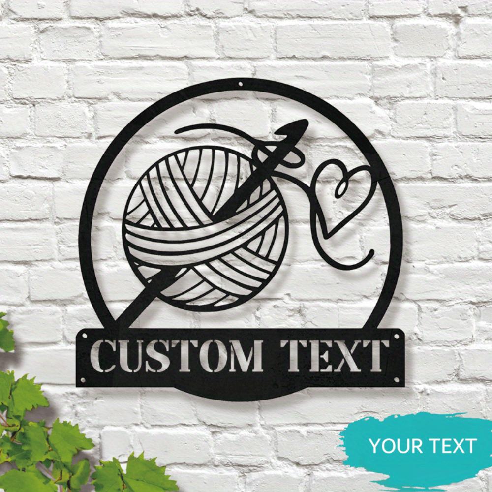 Unique Crochet Inspired Metal Wall Decor Craft Room Art Modern Sewing Lover Gift