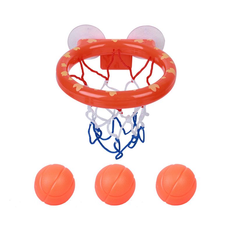 Fun Basketball Hoop Balls Playset Boys Girls Bath Toys Bathtub 3 Balls Set Strong Suction Cup Bathroom Game for Kids Toddlers