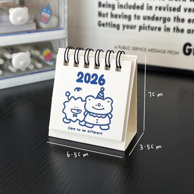 2026 Cute Mini Calendar Office Desktop Decoration Small Ornament Calendar Calendar Plan Book