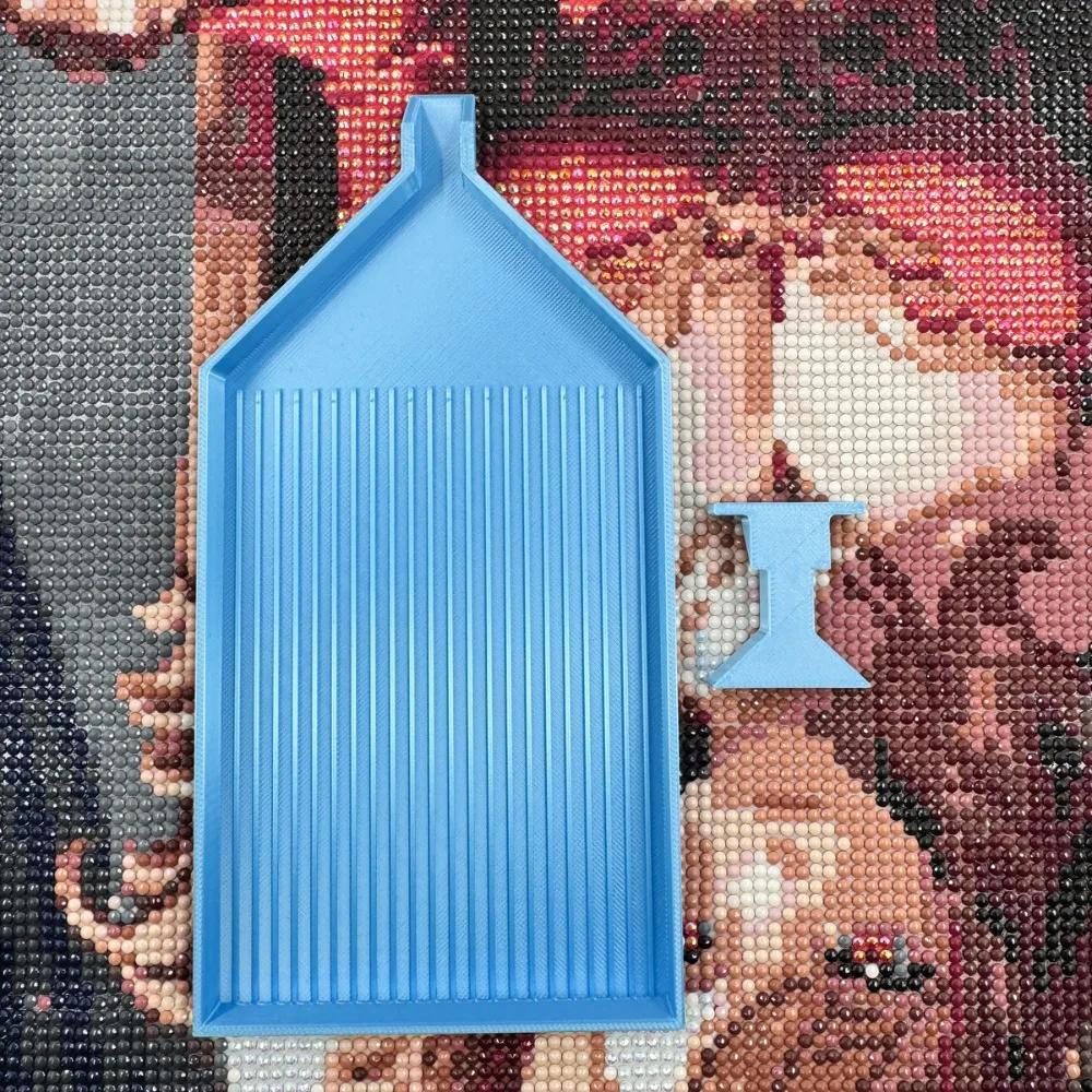 DIY Craft Large Diamond Painting Tray Embroidery Beading Plates Drill Storage Container with Y Shape Pop-up Plug Large Capacity