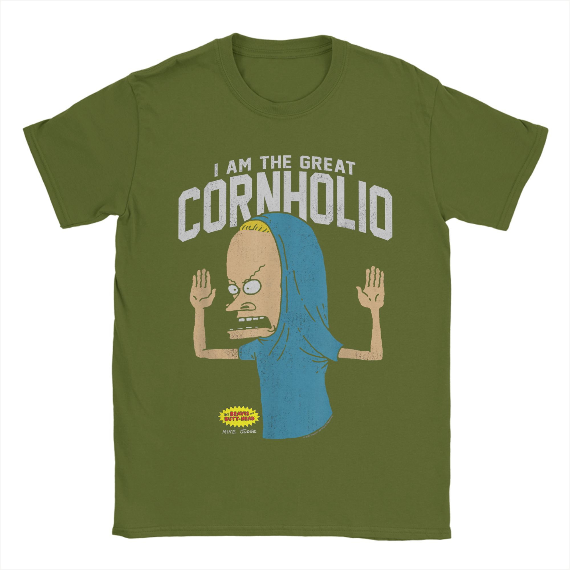 XIXI Fashion Heren T-shirts Beavis and Butt-Head Ik ben de Grote Cornholio Unieke 100% Katoenen T-shirts Korte Mouw T-shirts O-Hals Kleding Volwassene 3XL