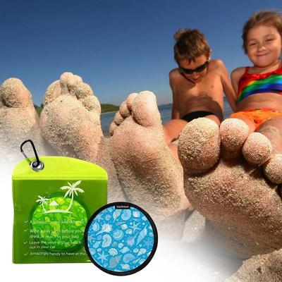 Sand Removal Bag Portable Waterproof Sand Remover Brush Soft Reusable Surf Feet Removal Accessories Beach Powder Cleaner Pouch