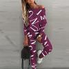 Autumn Women's Long-sleeved and Long-pants Casual Set with Letter Prints