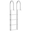 4 Step Dock Ladder Silver 45 * 11.5 * 162 Cm Aluminum