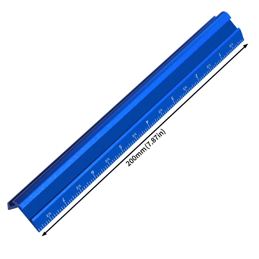 Precision Metric & Imperial Marking V-Ruler,Carpentry Paint Line Ruler - Woodworking Parallel/Vertical Line Scribe Marking Gauge