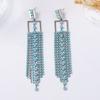 Cross Border Fashion Long Geometric Tassel Dangle Earrings Light Luxury High Grade Exquisite Personality Ear Jewelry For Women