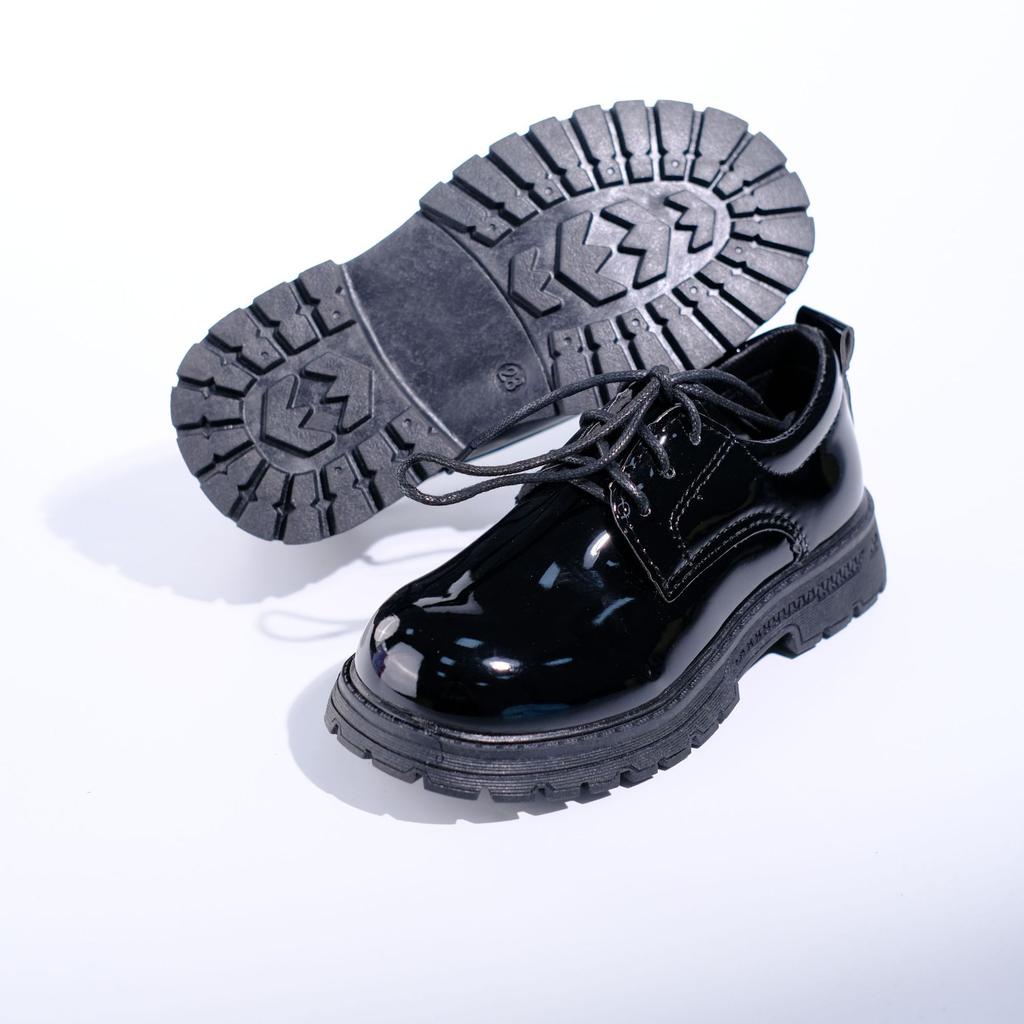 Foreign Trade Wholesale 2025 New Children's Black School Shoes Student Shoes African Versatile Trend Glossy Children's Leather Shoes