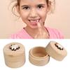 Scatola per dentini da latte in legno Cartone animato carino rotondo piccolo dente perduto Contenitore per contenitori salvaspazio per ricordi Compleanno Baby Shower Regalo per ragazze