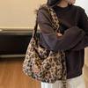 Leopard Print Fur Bag Women's Shoulder Crossbody Bag Vintage Tote Bag