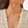 Fashion Stainless Steel Wave Choker Necklace for Women, Simple Waterproof Gold Plated Statement Collar, Personality Jewelry