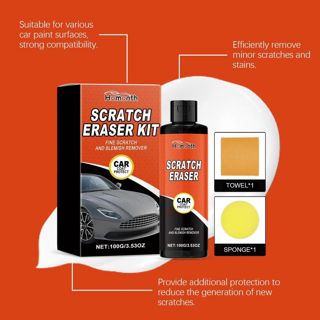 Homonth Car Scratch Maintenance Kit - Car Paint Scratch Care and Refinishing Polishing Kit 100g