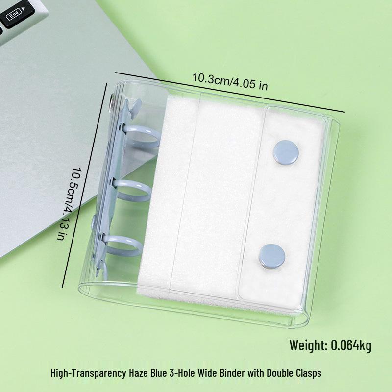 A6A7A8m5 Star Double Buckle Transparent PVC Soft Shell 6-Hole Metal Clip Planner Album Book Cover