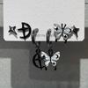 6pcs Set Personality Trend Dark Butterfly Heart Star Cross Tassels Zircon Stud Earrings for Women Hip-hop Rock Y2K Jewelry Gift