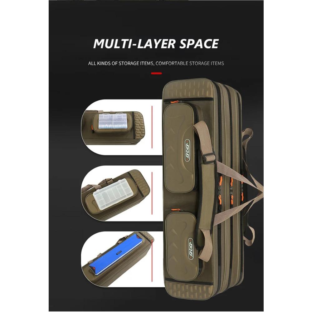 Outdoor 3/4 Layer Fishing Rod Bag 80-130CM Waterproof Fishing Tackle Bags Carp/Sea Fishing Pole Storage Reel Lure Tool Case