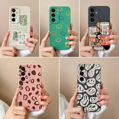 Custodia per Samsung A56 A16 A26 S25 Plus S25Ultra A05S F14 A05 A36 Cool Fashion Labels Pellicola protettiva morbida per lo schermo del telefono in silicone liquido per Samsung Capa