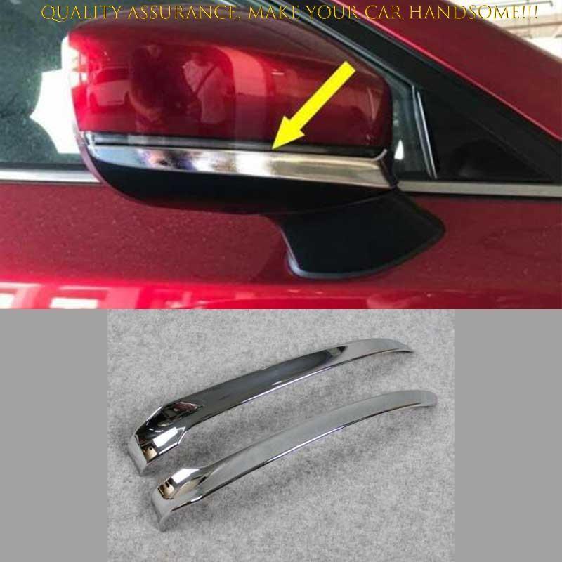 For Mazda CX-5 2017-2024 Glossy Chrome Rear View Mirror Strip Molding Trim 2PCS