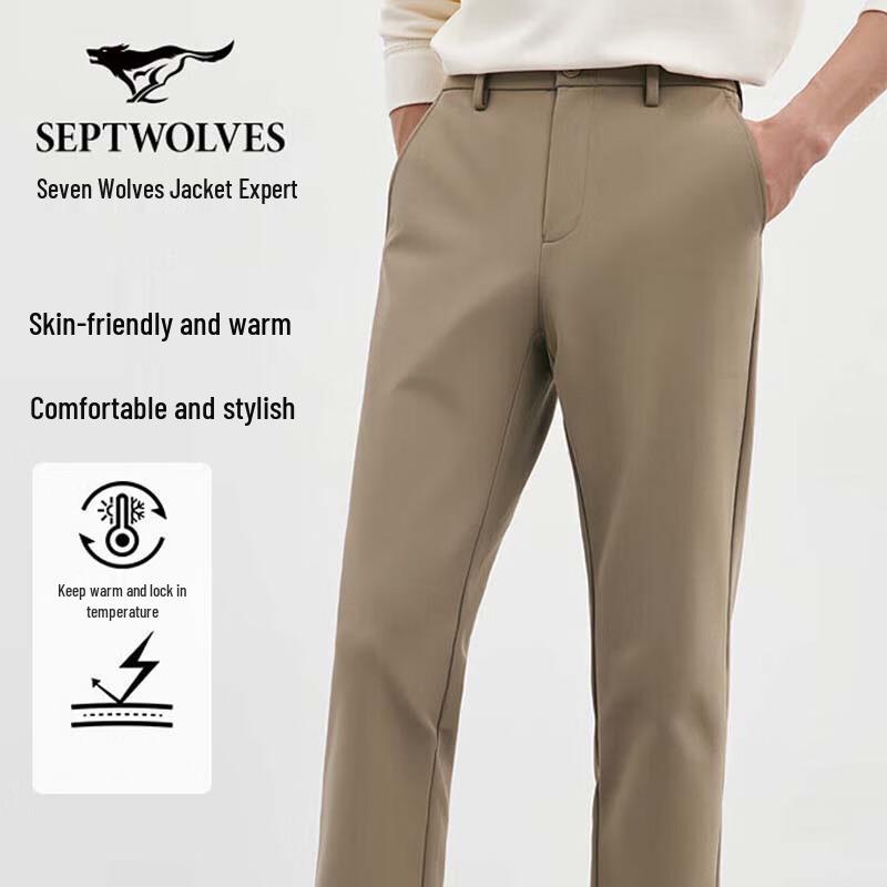 

SEPTWOLVES Men s Business Fleece-Lined Casual Pants 37