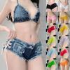 Summer Dopamine Low Waist Denim Shorts for Women - European & American Sexy Style Hot Pants
