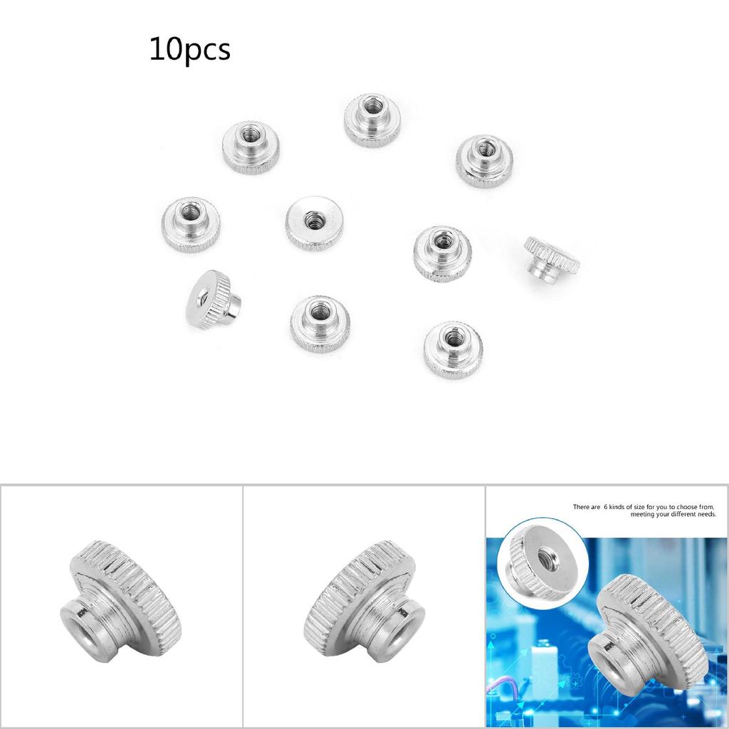 M3 M4 M5 M6 M8 M10 Nickel Plated Carbon Steel Hand Tighten Knurled Thumb Nuts (M3 10pcs)