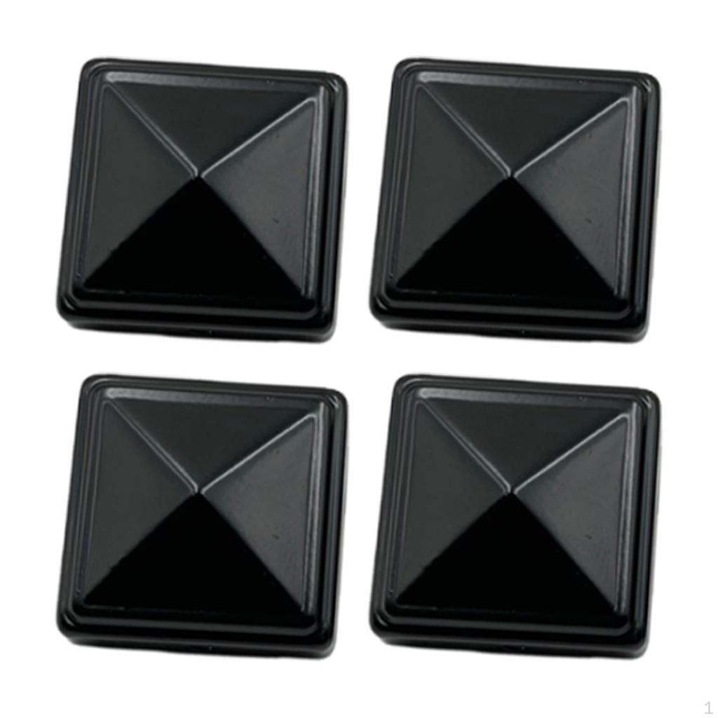 4 Pieces Iron Fence Column Cover Decorative Guardrail Post Metal Cap Square