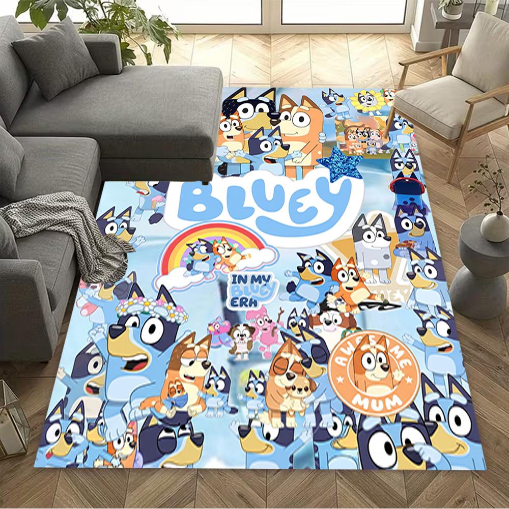 Bluey Family Adventure Carpet Perfect for Entryway Playrooms Game Room Living Rooms Antislip Carpet Anime Office Decor Gift for Festivals