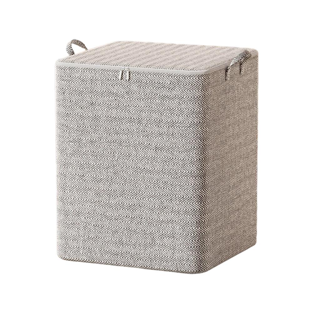 Large cotton quilt storage bag with breathable non woven fabric for clothing blankets storage and home organization