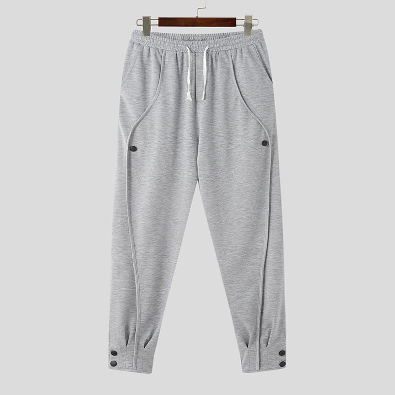 Men's Spring and Autumn Plus Size Solid Colour Casual Sports Pants Drawstring Sweatpants