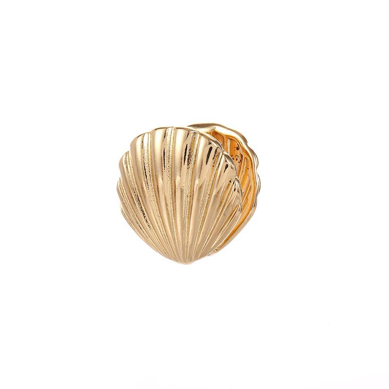European and American Fashion Shell Marine Element Alloy Retro Love Rhombus Earbuckle Woven Texture Earrings