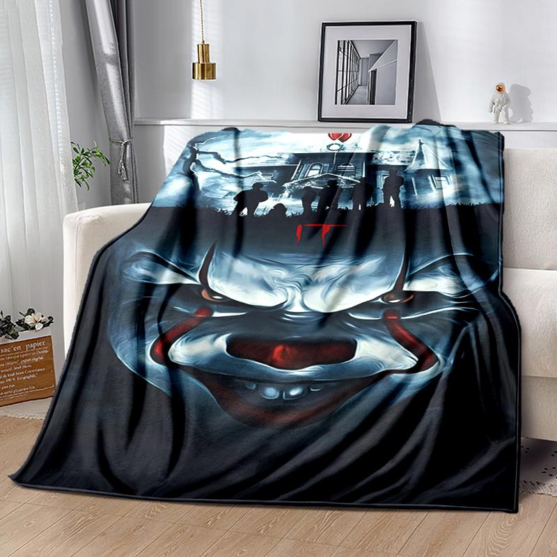 1pc Blanket Pennywise the Dancing Clown Print Design, Lightweight Blanket for Sofa, Bed- Soft &Warm, Gift for All Seasons Like Christmas, Halloween