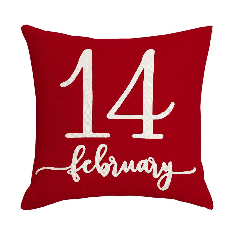 Neuer Valentinstag Bedruckter Kissenbezug Leinen Nordisch Wohnzimmer Sofa Kissenbezug Kissen