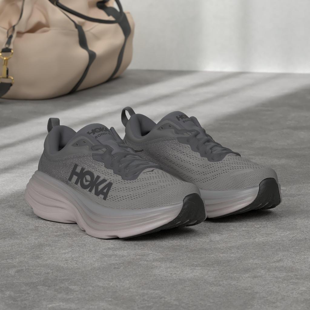 HOKA ONE ONE BONDI 8 Running Road Thick 1123202 Men's Shoes, Marathon, Running, Sole, Cushioned, Responsive,