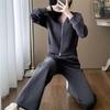 Women's 2-Piece Casual Tracksuit, Zip-up Collar Sweatshirt Elastic Waist Pants Loose Fit Loungewear Set