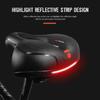 Hollow Breathable Bicycle Saddle with Taillight Mountain Cushion Bicycle Big Butt Widened Soft Saddle Comfortable Seat Bike Acce