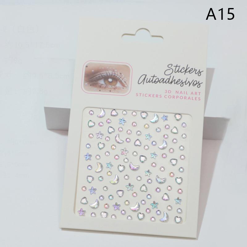 1Sheet Eye Body Face Gems Jewels Pearl Rhinestone Stickers Self Adhesive Crystal Rainbow Makeup Diamonds Face Decoration Sticker