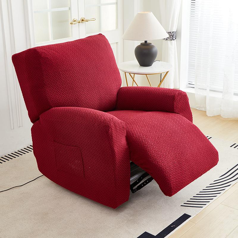 1/2/3 Seater Recliner Sofa Cover Solid Color Cushion Cover Sofa Cover Lazy Chair Jacquard Waterproof Leaf Shapeed Sofa Covers