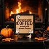 Standing Halloween Table Decor Wooden Coffee Photo Frame Retro Distressed Sign for Holiday Atmosphere Home Countertop Decor Rustic Autumn